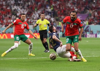 منتخب فرنسا يتقدم بهدف على المغرب فى الشوط الأول