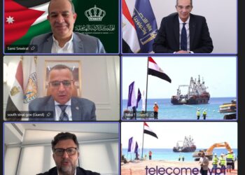 وزير الاتصالات ووزير الاقتصاد الرقمى الأردنى يشهدان عملية إنزال الكابل البحرى “كورال بريدج” فى مدينة طابا