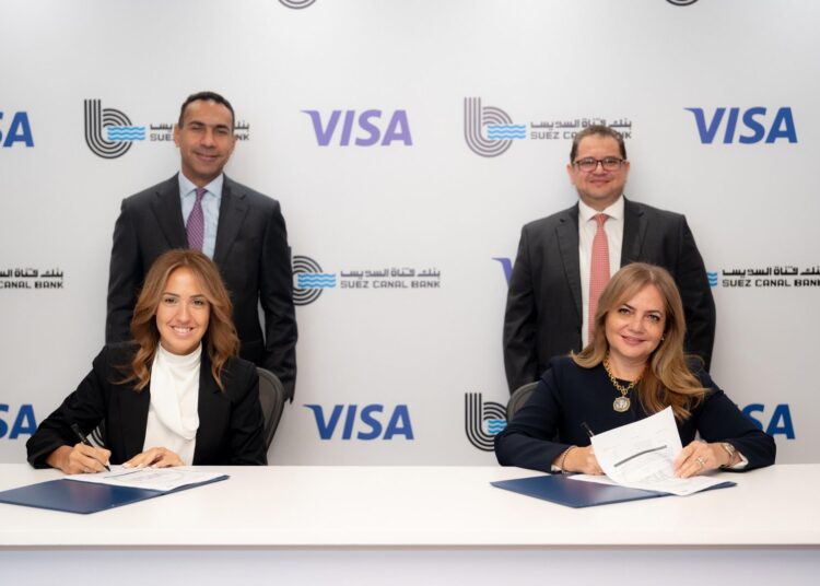 توقيع اتفاقية بين بنك قناة السويس وشركة “فيزا” لدعم التحول الرقمي
