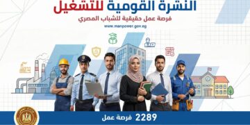 2289 وظيفة للشباب داخل 9 محافظات برواتب تصل إلى 12 ألف جنيه