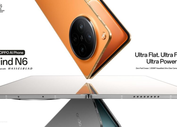 أول هاتف قابل للطي في العالم.. أوبو تطلق Find N6 المدعوم بالذكاء الاصطناعي